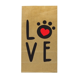 Paw Print Love Brown Paper Lunch Bags