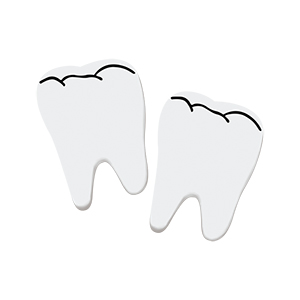 2" White Tooth Shape Erasers