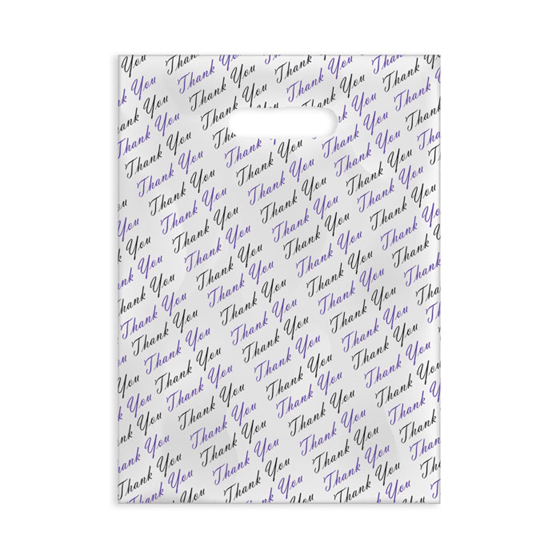 Purple/Black Thank You Bag - Script