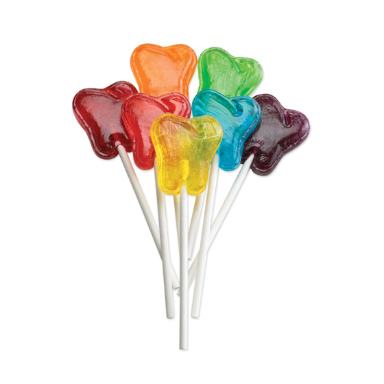 Dr. John's Inspired Sweets Sugar Free Xylitol Assorted Tooth-Shaped Lollipops (120)