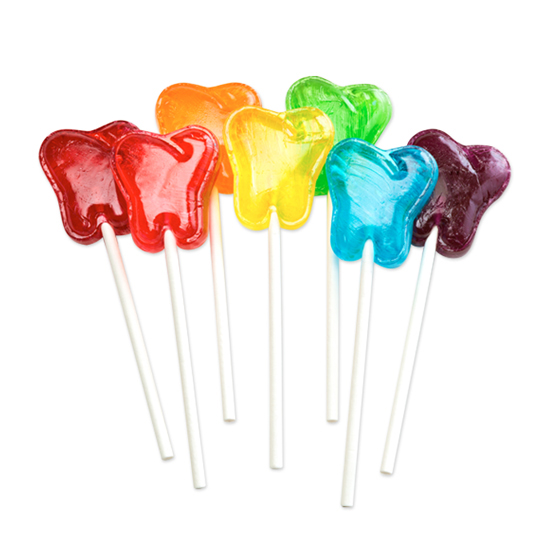 Dr. John's Sweet Originals Sugar Free Assorted Tooth-Shaped Lollipops (122)