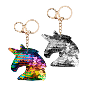 3" Sequin Unicorn Keychains