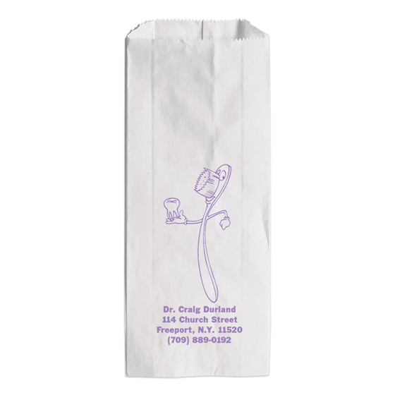 5" x 12" Tall (Pharmacy) Paper Bag-One Color Imprint