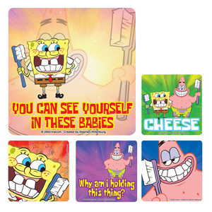 Sponge Bob Squarepants With Toothbrush Stickers
