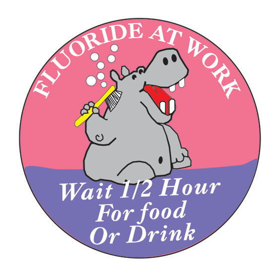 Fluoride at Work Hippo Stickers