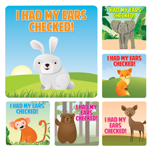 Ears Checked Stickers (100)