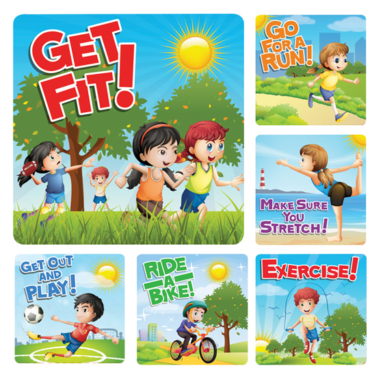 Fun Exercise Sticker Exercise Stickers (100)