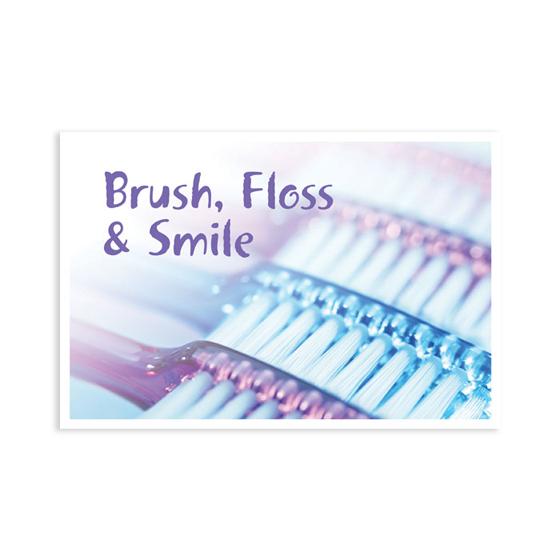 Brush Floss Smile Purple Postcard
