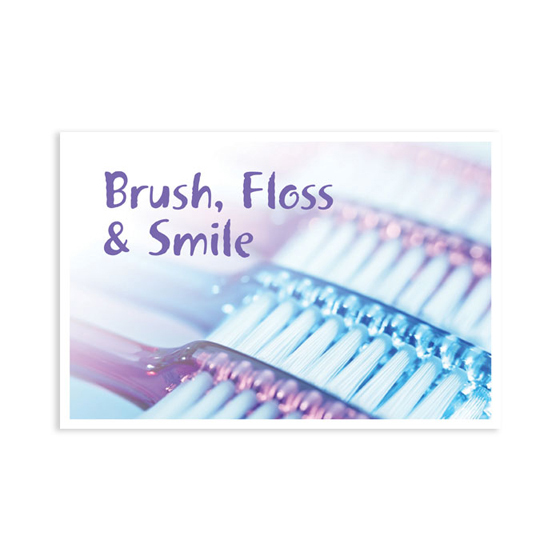 Brush Floss Smile Purple Postcard
