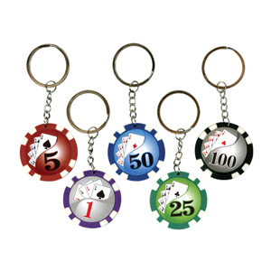 Poker Chip Keychains Assorted