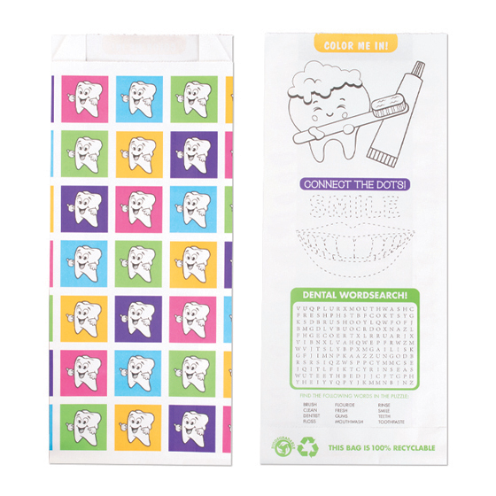 Cute tooth design paper pharmacy bag
