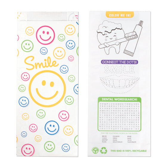 Smile face paper pharamacy bag