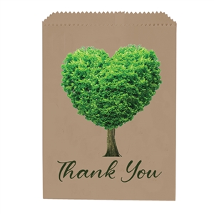 Thank You Heart Tree Brown Paper Bags