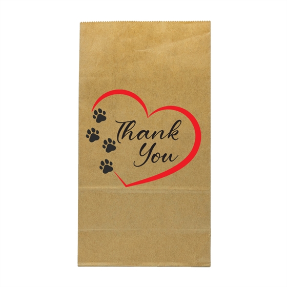 Paws with Thank You Brown Paper Lunch Bag