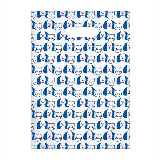 Scatter print dogs & cats plastic bag