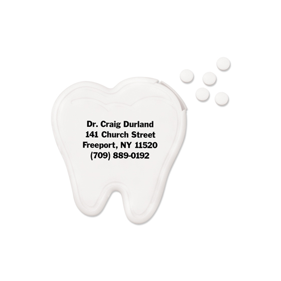 Imprinted Tooth Shaped Sugar Free Mints