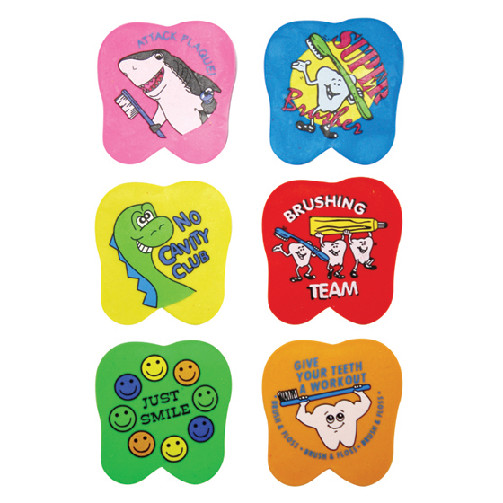 1.5" Tooth Mess Erasers-Assorted