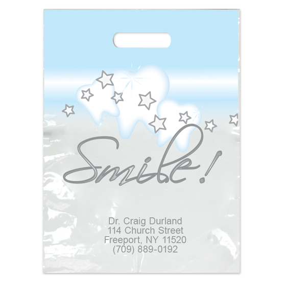 Imprinted Large Stars & Smile! Bags